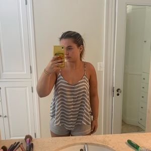 Free people blue and white striped tank